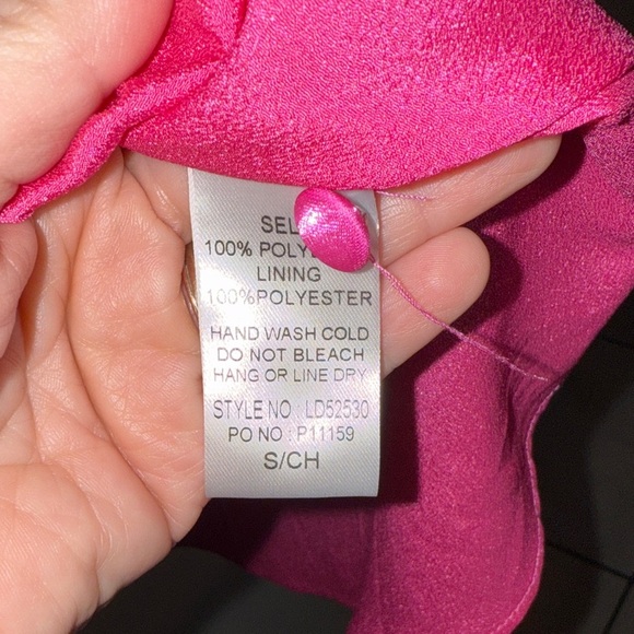 Main Strip Midi Hot Pink Satin Cocteau Formal Party Dress Size Small Hot Pink - Picture 10 of 10